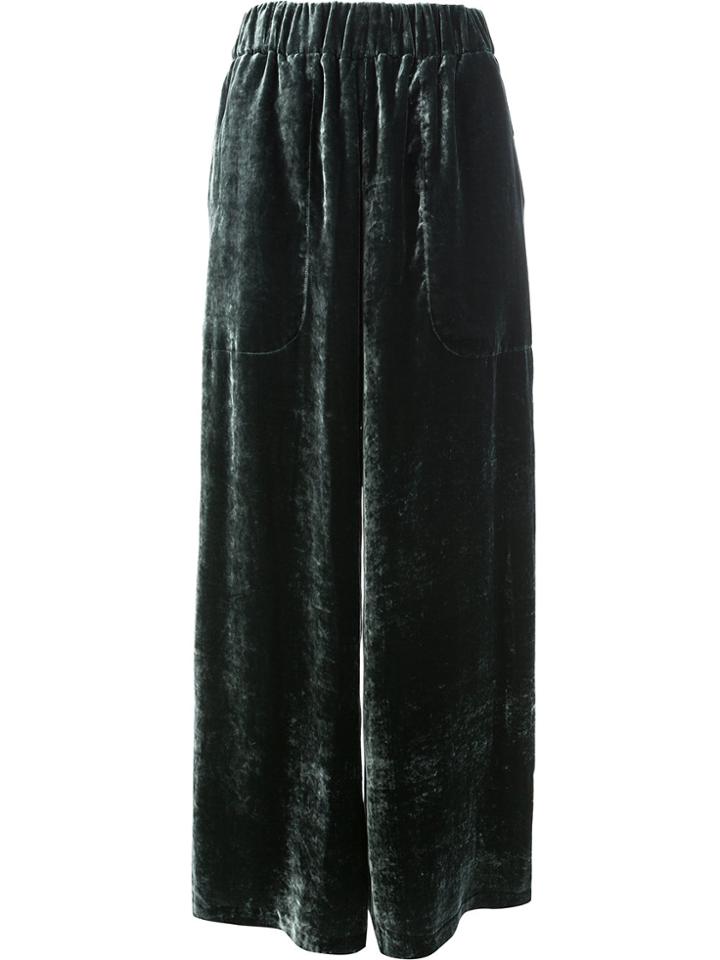 Uma Wang Velvet Palazzo Pants - Green