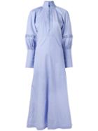 Ellery Puffed Sleeve Maxi Shirt Dress, Women's, Size: 10, Blue, Cotton