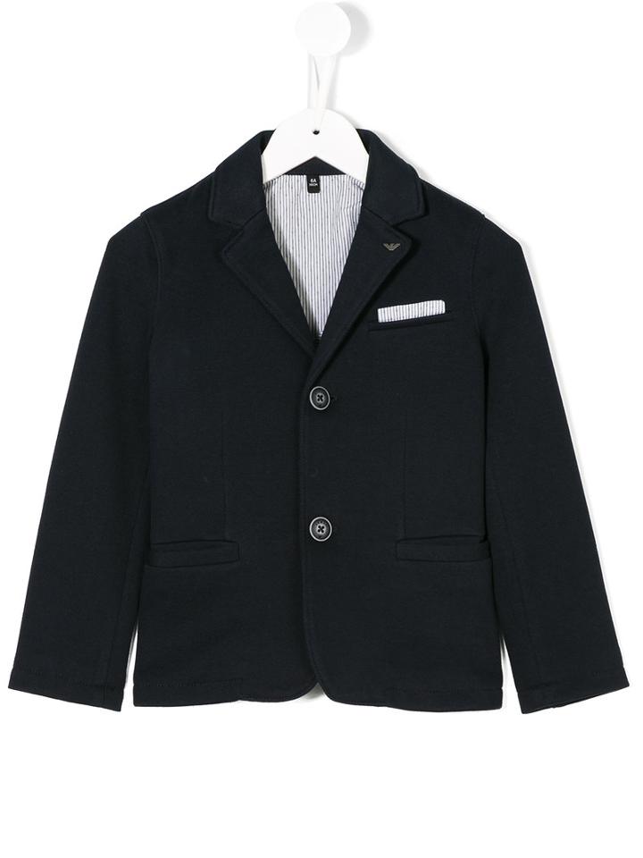 Armani Junior - Pocket Square Blazer - Kids - Cotton/polyamide/polyester/spandex/elastane - 6 Yrs, Blue