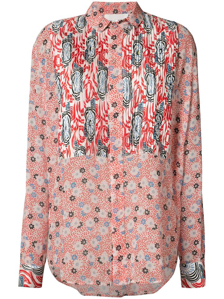 Michel Klein Liberty Floral Shirt, Women's, Size: 42, Red, Silk