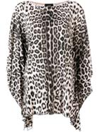 Cavalli Class Leopard Print Blouse - Pink & Purple