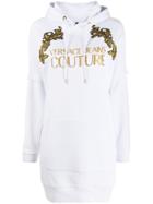 Versace Jeans Couture Baroque Longline Hoodie - White