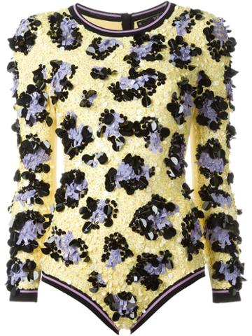 Sibling Sequined Leopard Pattern Bodysuit