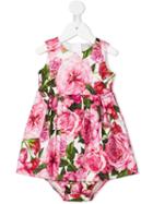 Coulette Con Rose Print Dress - Kids - Cotton - 9-12 Mth, White, Dolce & Gabbana Kids