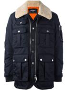 Dsquared2 Multi Pocket Puffer Jacket, Men's, Size: 52, Blue, Polyamide/polyester/lamb Fur