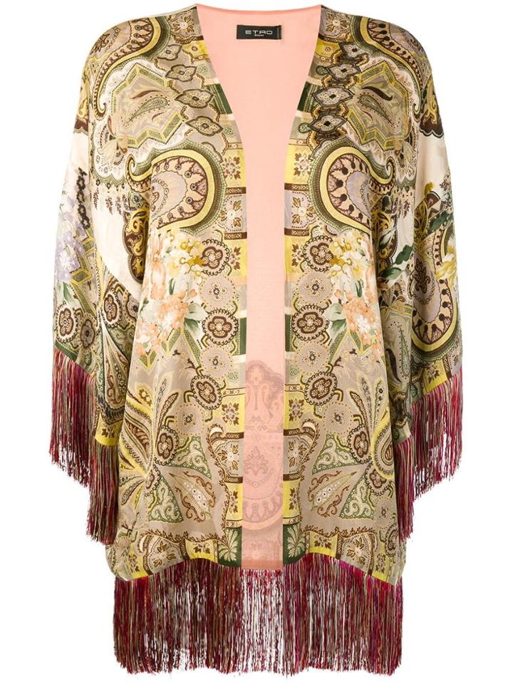 Etro Fringed Kimono Jacket - Neutrals