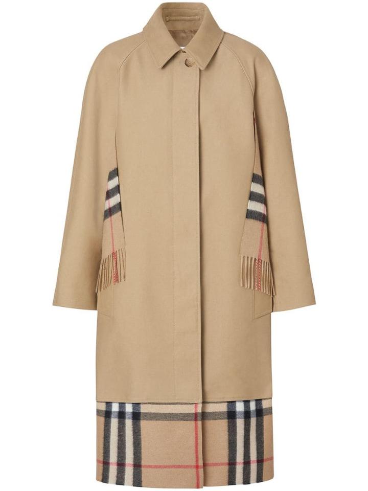 Burberry Scarf Detail Cotton Gabardine Car Coat - Neutrals