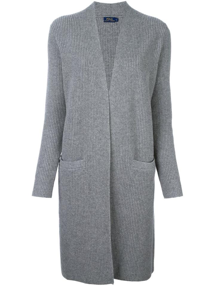Polo Ralph Lauren Long Fit Cardi-coat, Women's, Size: Medium, Grey, Cashmere/merino