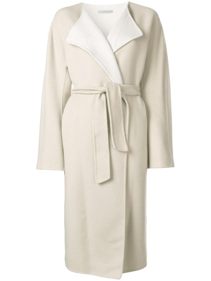 Dusan Oversized Belted Coat - Nude & Neutrals
