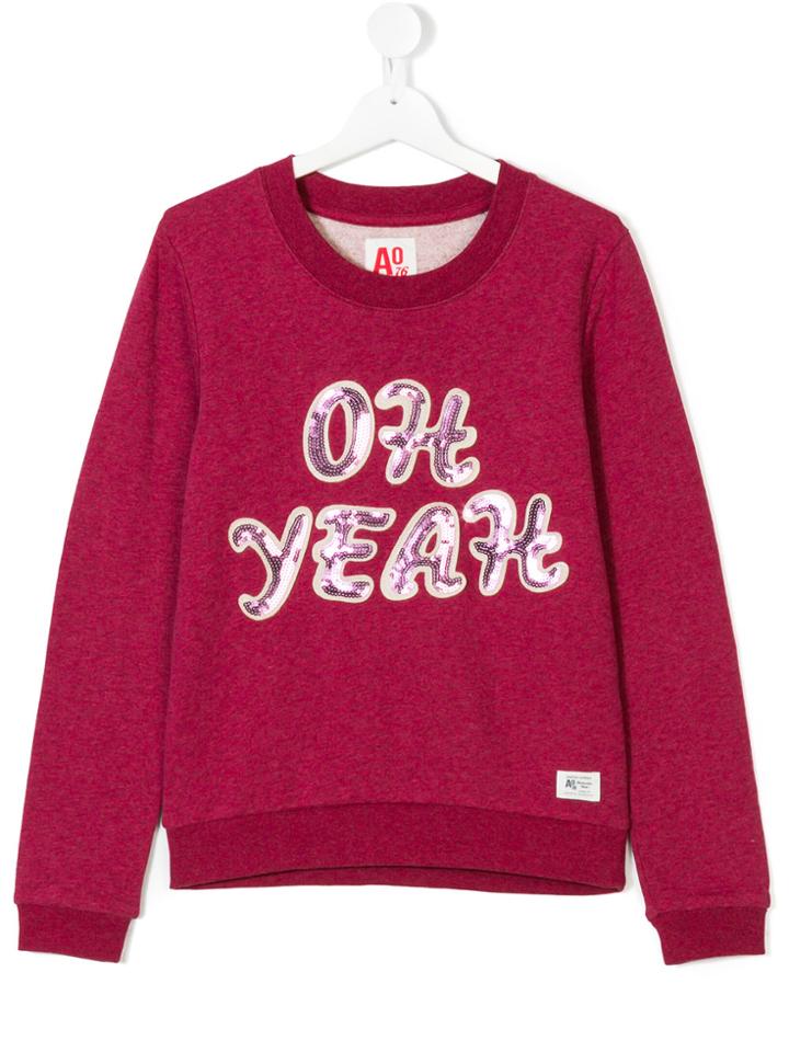 American Outfitters Kids Sequin Phrase Jumper - Pink & Purple