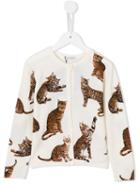 Dolce & Gabbana Kids Bengal Cat Print Cardigan, Girl's, Size: 8 Yrs, Nude/neutrals