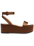 Prada Satin Platform Sandals - F0005 Tobacco