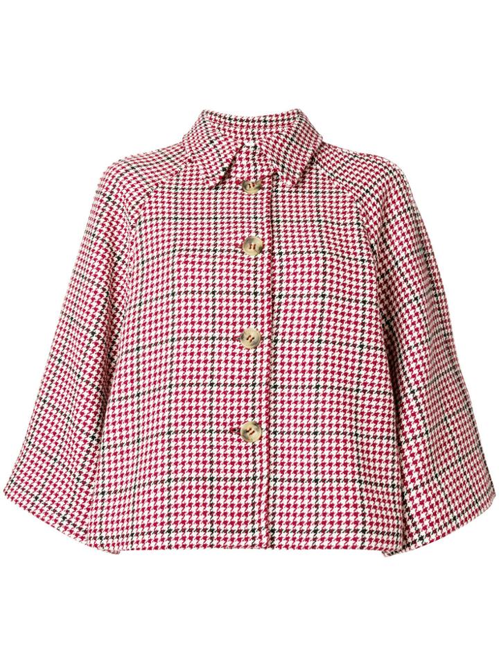 Red Valentino Houndstooth Cropped Coat