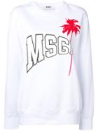Msgm Palm Tree Logo Sweatshirt - White