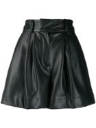 Styland High-waisted Pleated Shorts - Black