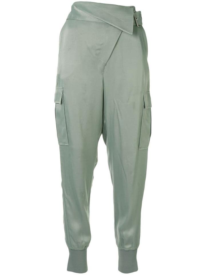 3.1 Phillip Lim Satin Foldover Waist Trousers - Green