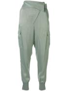 3.1 Phillip Lim Satin Foldover Waist Trousers - Green