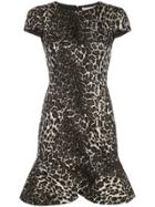 Alice+olivia Leopard Mini Dress - Black