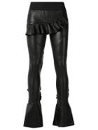 Andrea Bogosian Flared Trousers, Women's, Size: P, Black, Leather/polyamide