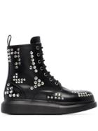 Alexander Mcqueen Studded Lace-up Platform Boots - Black