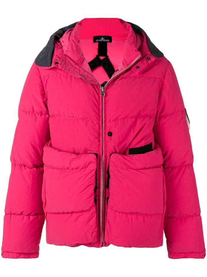 Stone Island Shadow Project Padded Hooded Jacket - Pink