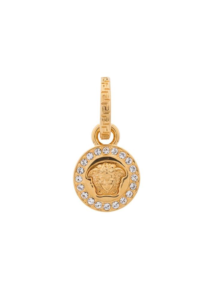 Versace Medusa And Pearl Drop Single Earring - Metallic