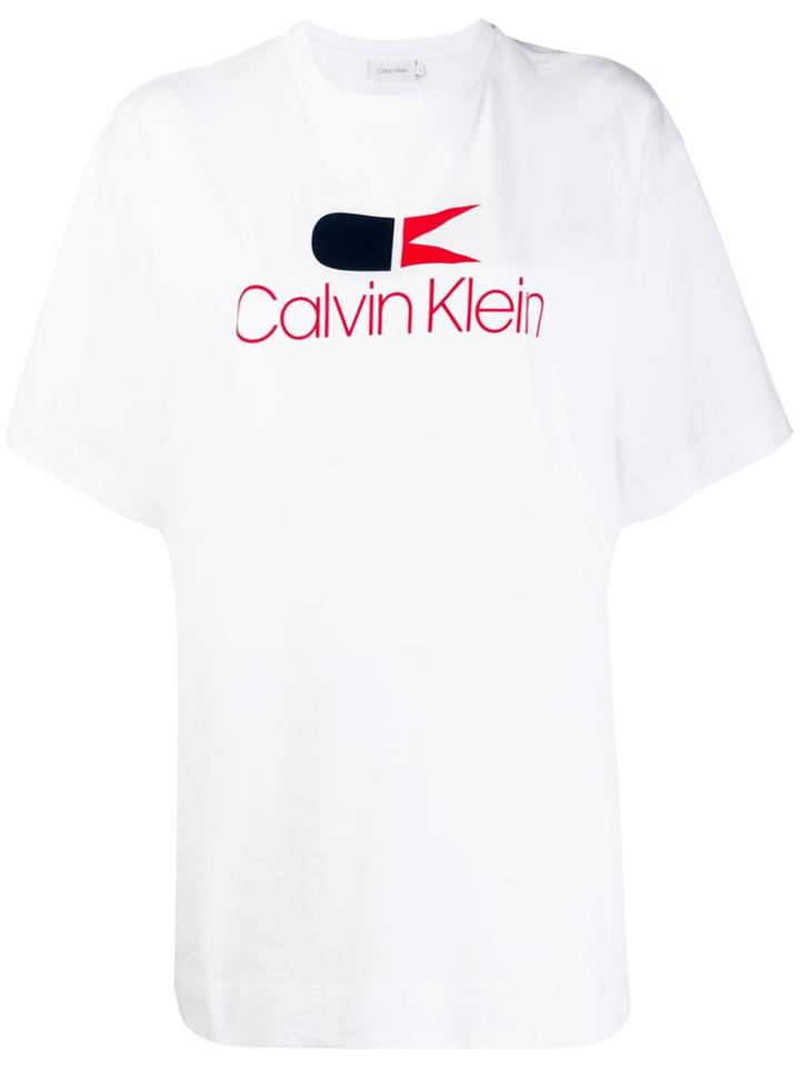 Calvin Klein Oversized Logo Print T-shirt - White