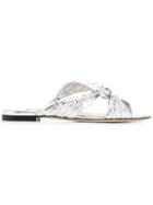 Jimmy Choo Lela Flat Sandals - Silver