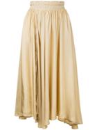 Forte Forte Asymmetric Pleated Skirt - Brown