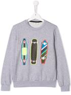 Fendi Kids Skateboard Print Sweatshirt - Grey