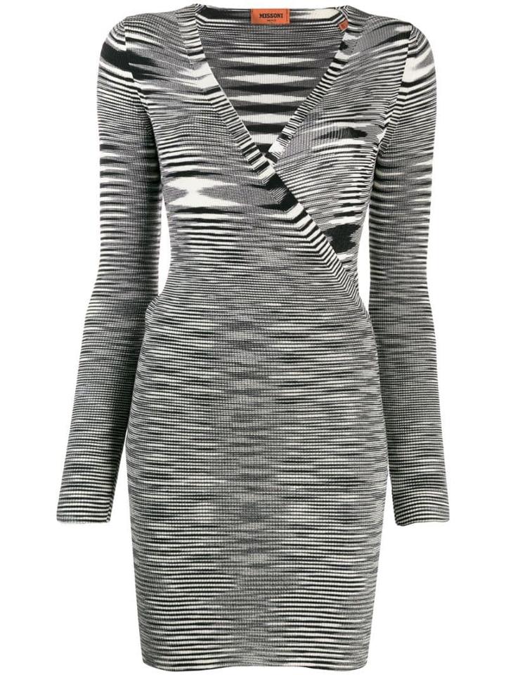 Missoni Striped Long-sleeve Dress - Black