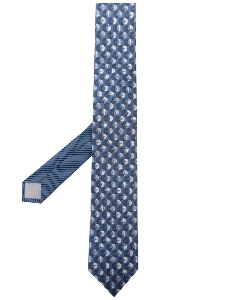 Prada Circle Print Tie - Blue
