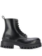 Balenciaga Military Style Ankle Boots - Black