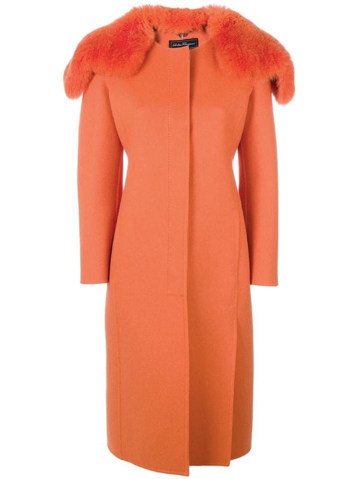 Salvatore Ferragamo Collar Trim Coat - Yellow