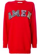Amen Embellished Logo Sweatshirt - Red