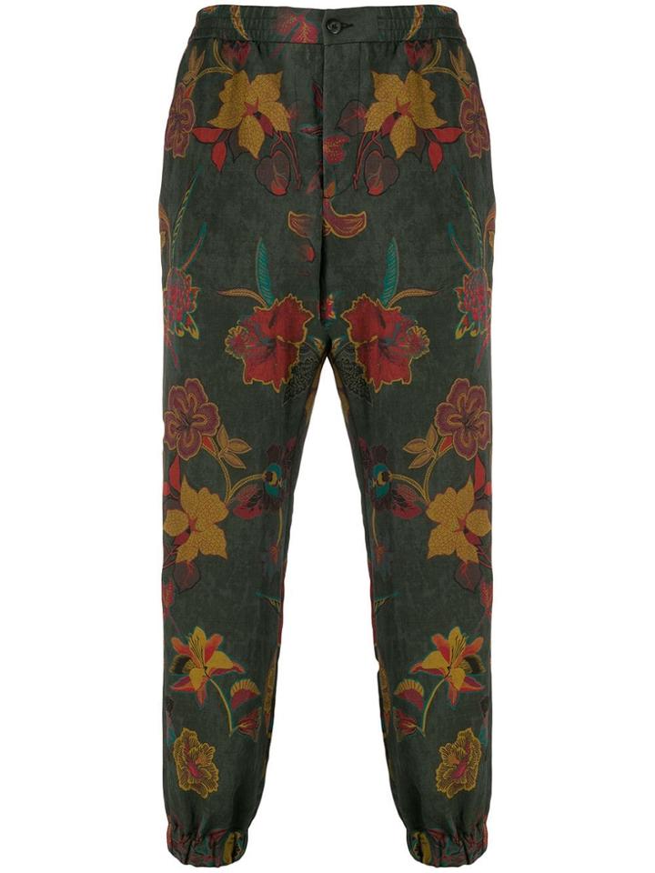 Etro Floral Print Track Pants - Green