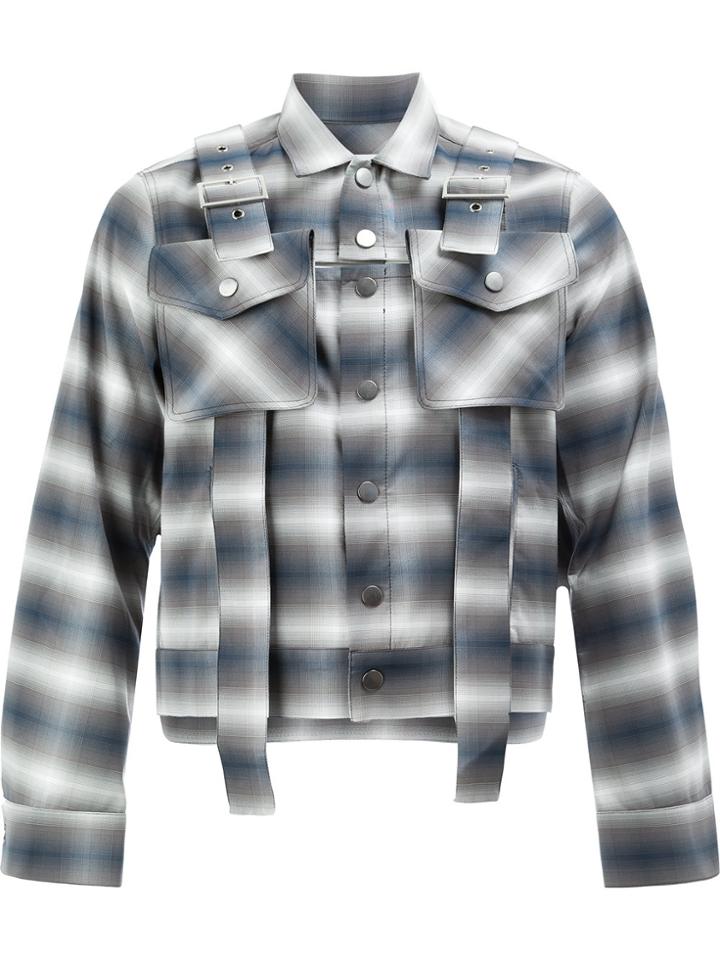 Delada Checked Shirt Jacket - Grey