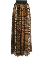 Alexandre Vauthier Animal Print Skirt - Brown