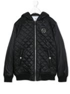 Philipp Plein Junior - Quilted Hooded Padded Jacket - Kids - Nylon/polyester - 8 Yrs, Black
