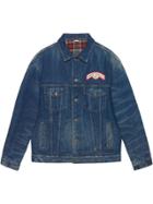 Gucci Oversize Denim Jacket With Patches - Blue