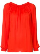 Tibi Ruched Blouse - Red