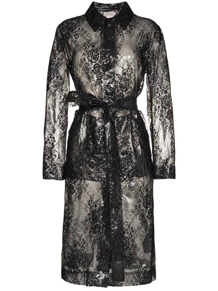 Christopher Kane Kane Ls Coat Mac Lce - Black
