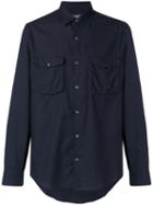 Salvatore Ferragamo - Patch Pocket Shirt - Men - Cotton - L, Blue, Cotton