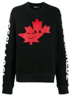 Dsquared2 Maple Leaf Print Sweatshirt - Black