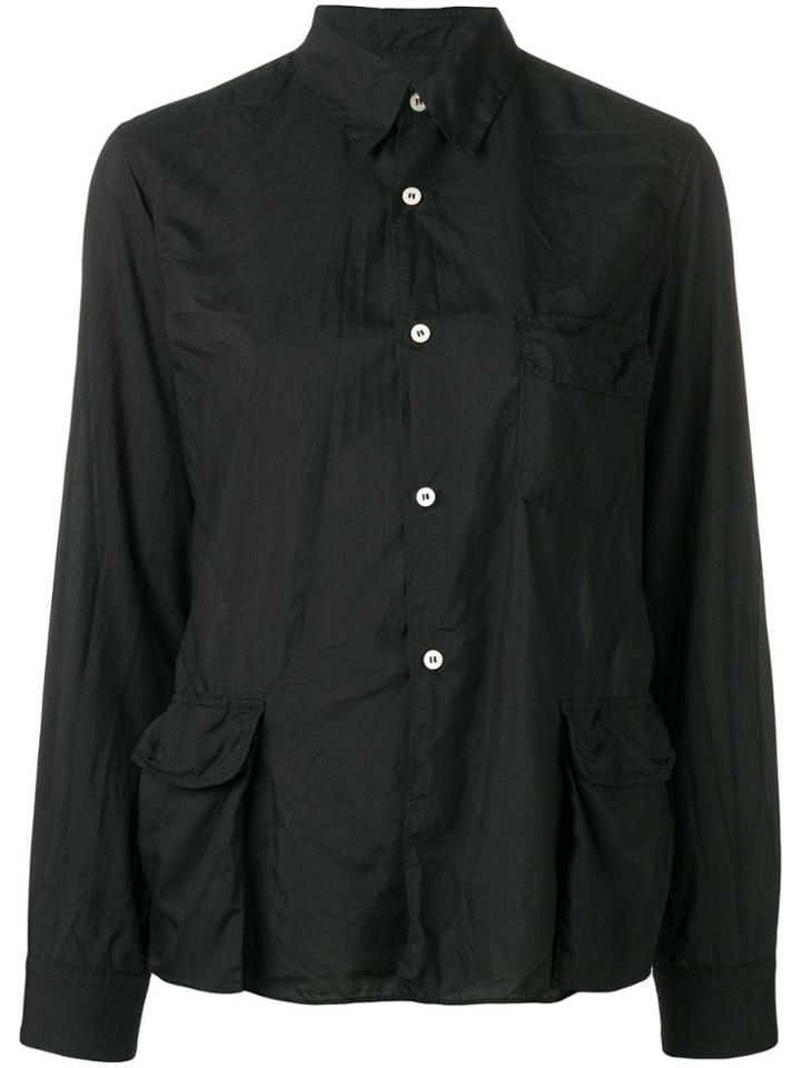 Comme Des Garçons Comme Des Garçons Creased Flap Pocket Shirt - Black