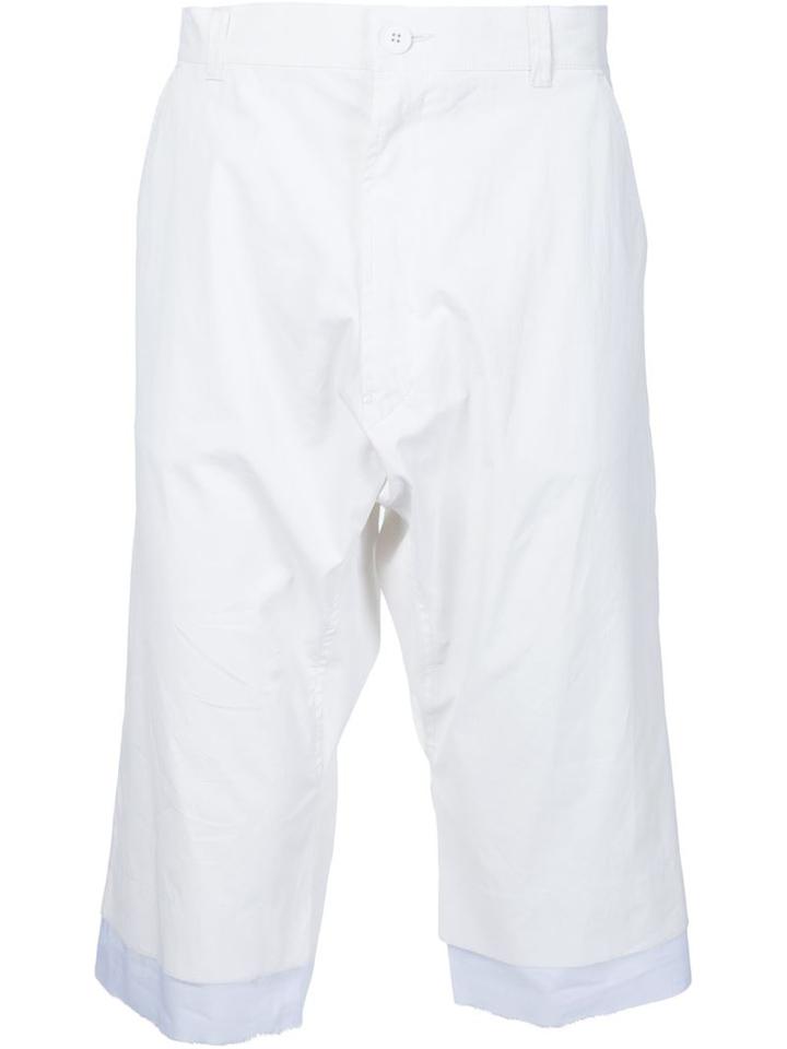 Alexandre Plokhov Layered Hem Board Shorts, Men's, Size: 48, White, Cotton