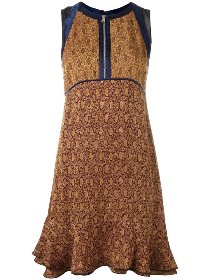 3.1 Phillip Lim Damask Print Dress - Brown