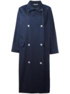 Dusan Draped Collar Coat, Women's, Size: Medium, Blue, Cotton