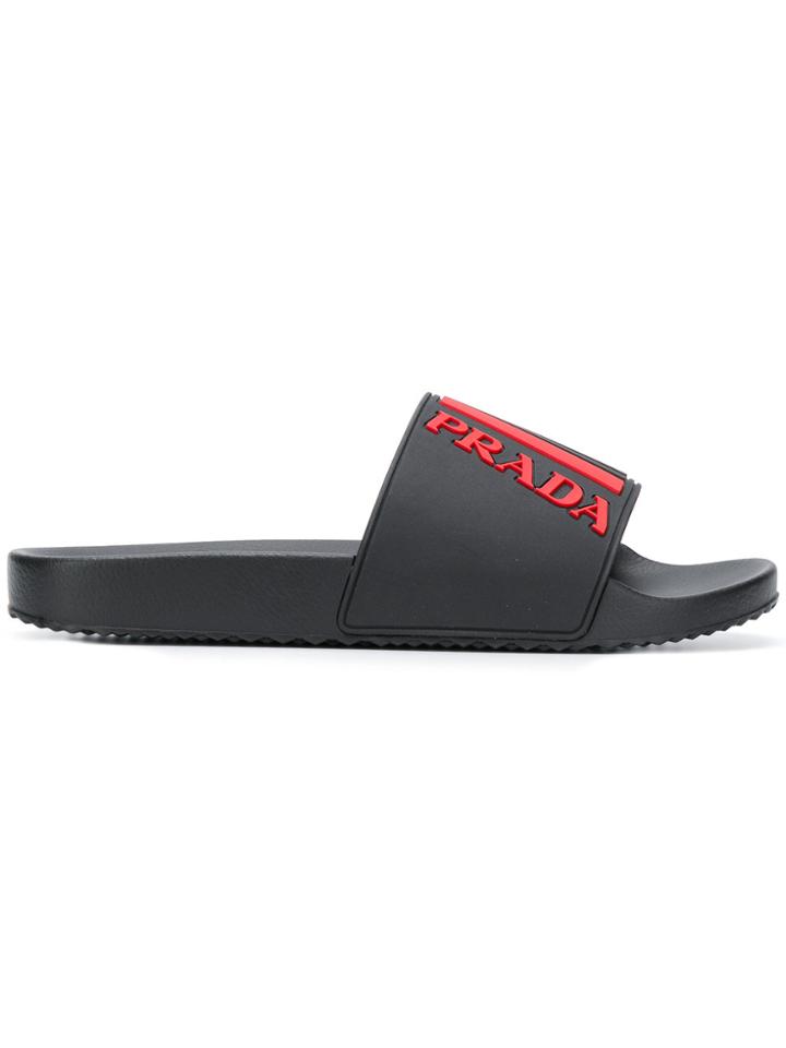 Prada Logo Sliders - Black