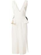 Tome - 'stretch V-neck Peplum' Dress - Women - Silk - 2, White, Silk